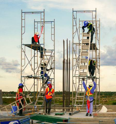 Safety Precaution - Set up scaffolding securely