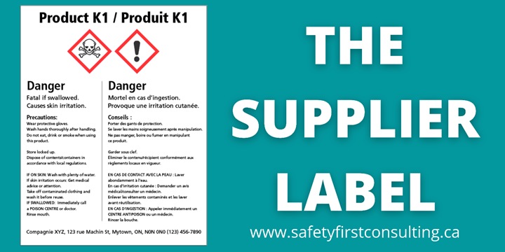 What info is on a WHMIS Supplier Label?